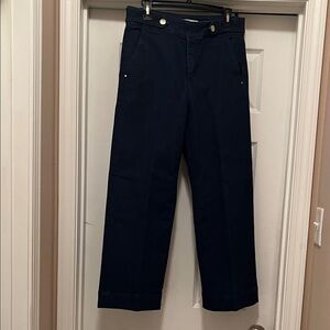 LOFT Navy Cropped Straight-Leg Jeans